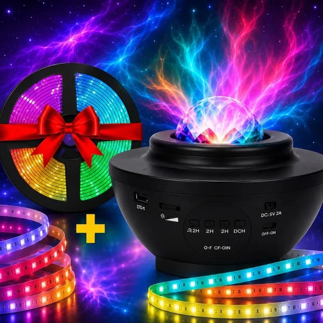 مصباح عرض النجوم والمجرة مع شريط إضاءة RGB هدية — صورة المنتج